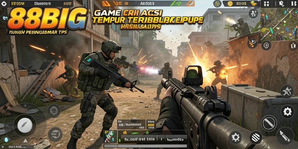 Gameplay intens di 88BIG dengan aksi tembak-menembak.