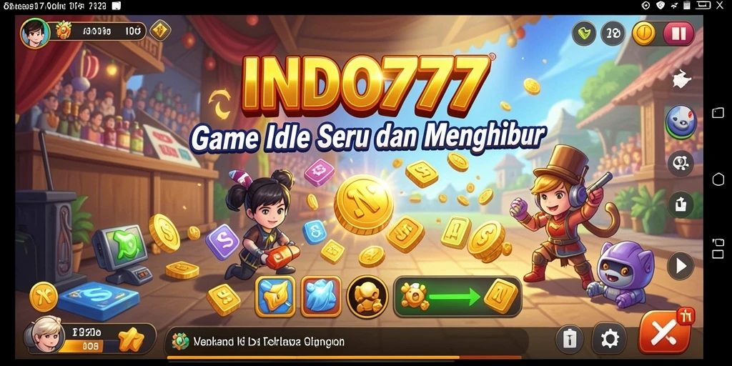 Screenshot gameplay INDO777 dengan tampilan menarik dan karakter unik.